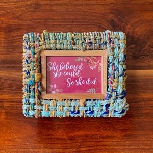 Boho Woven Fabric Picture Frame, 5x7